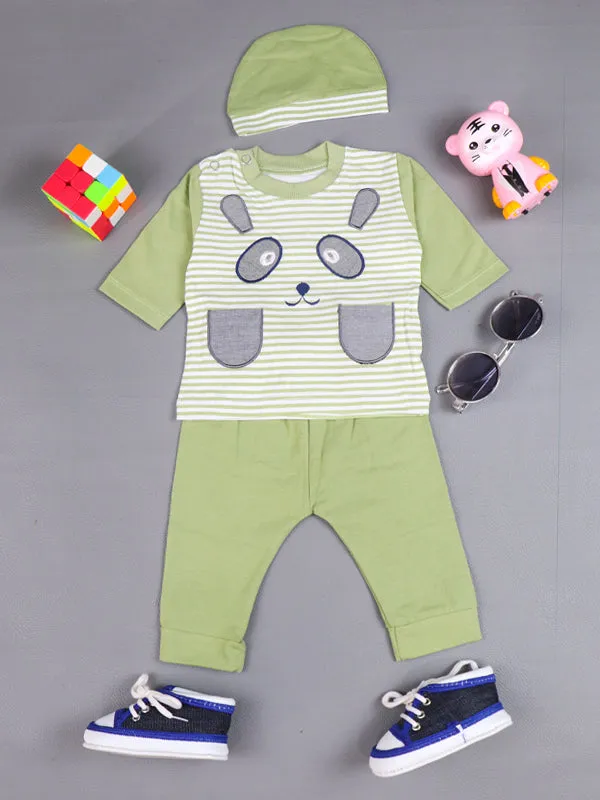 0Mth - 3Mth Panda Green Baba Suit For Newborns AJ NBS64