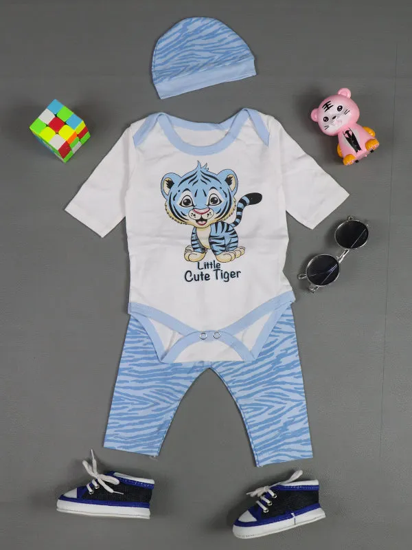 0Mth - 3Mth Tiger Light Blue Romper For Newborn AJ NBR24