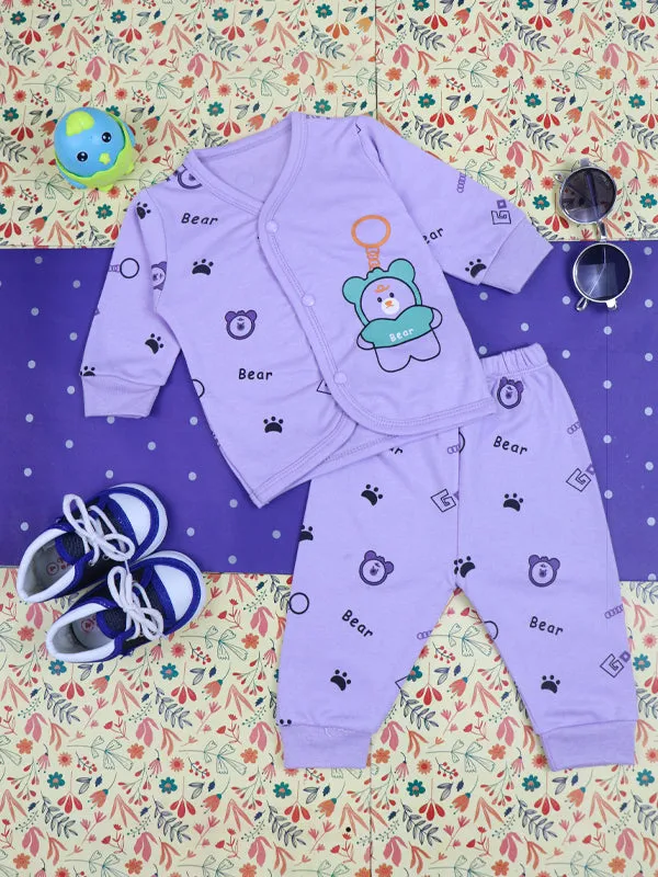 0Mth - 9Mth Bear Light Purple Baba Suit For Newborns BG NBS69