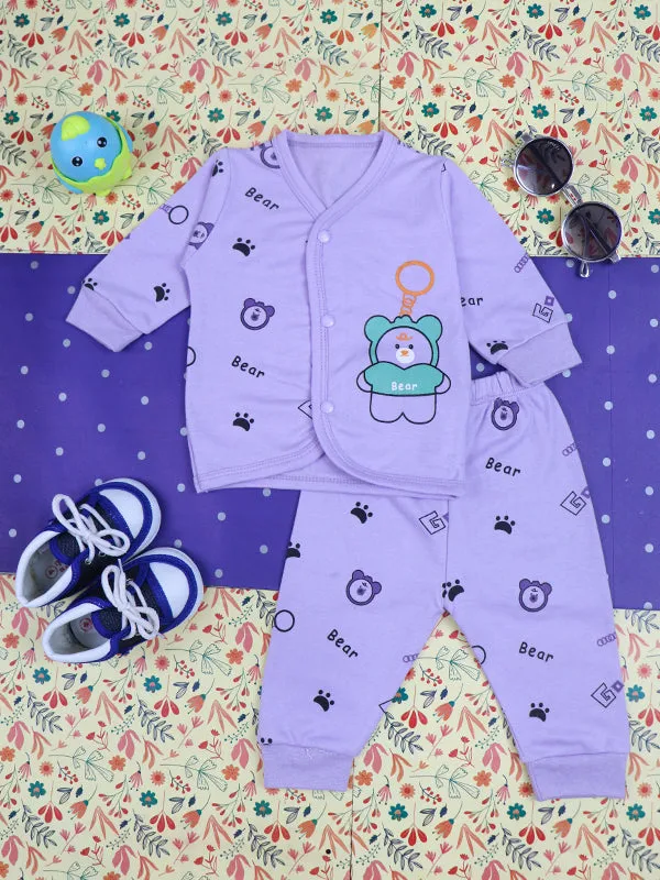 0Mth - 9Mth Bear Light Purple Baba Suit For Newborns BG NBS69