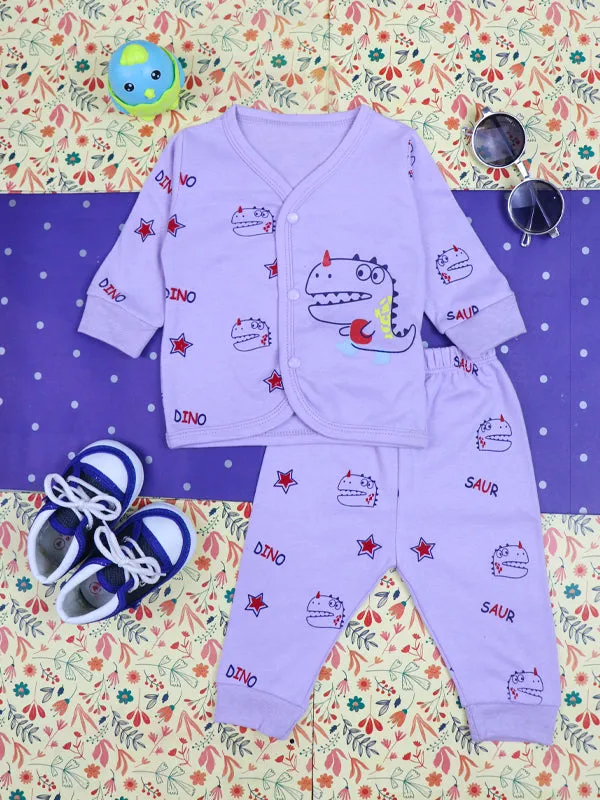 0Mth - 9Mth Dino Purple Baba Suit For Newborns BG NBS72