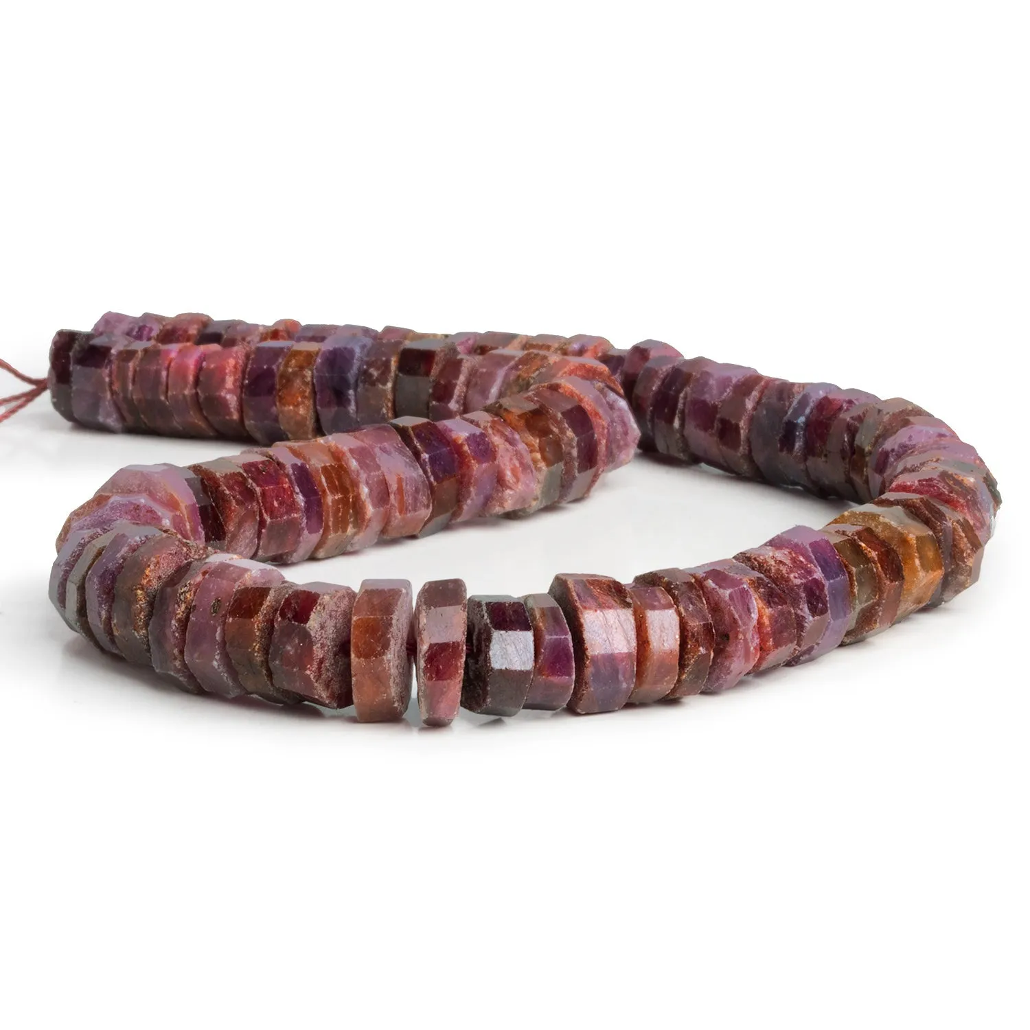 10-13mm Ruby Natural Crystal Heishis 16 inch 85 beads