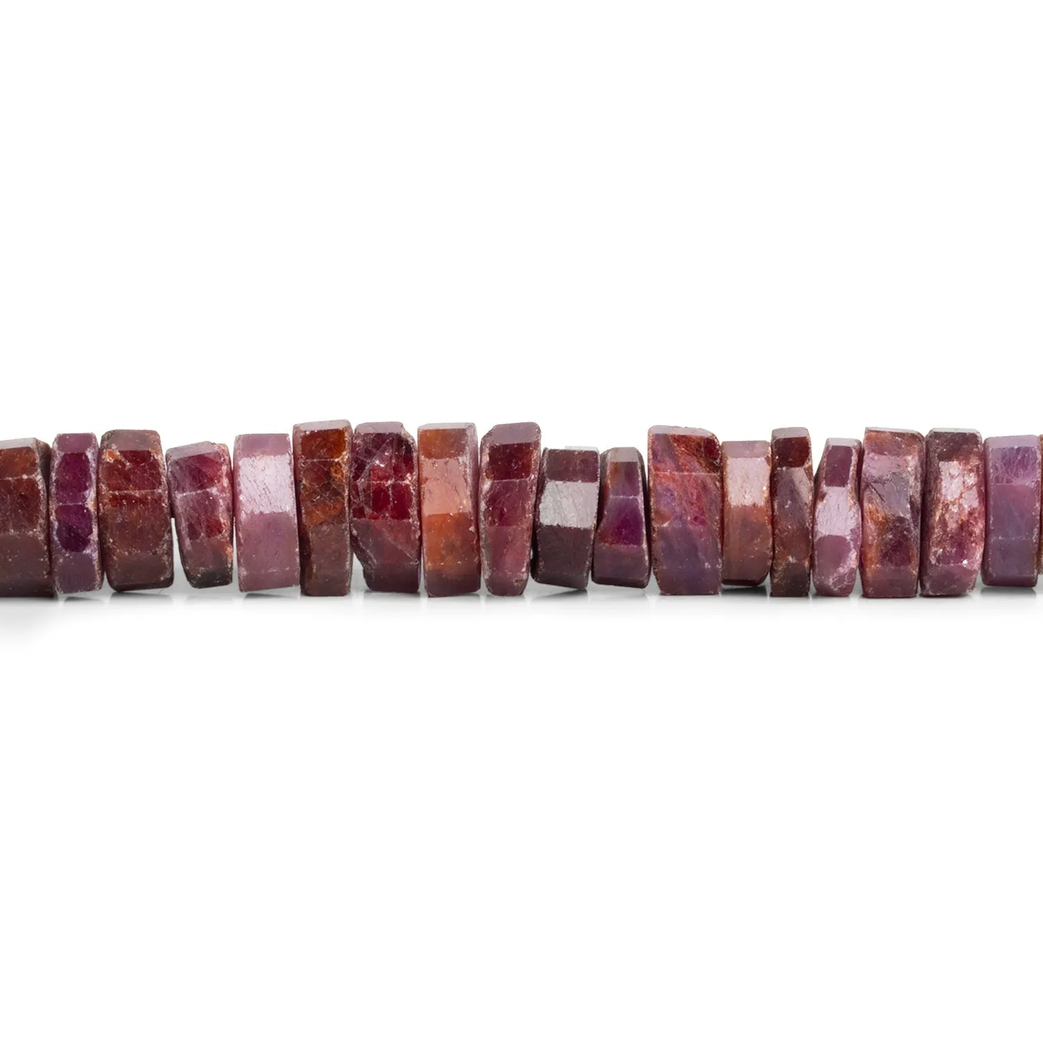 10-13mm Ruby Natural Crystal Heishis 16 inch 85 beads