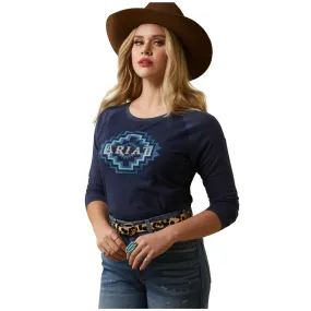 10046263 Ariat Women's Tucson Baseball Tee - Navy