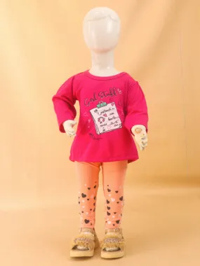 1Yr - 4Yrs Music Dark Pink Suit For Girls RG GS45