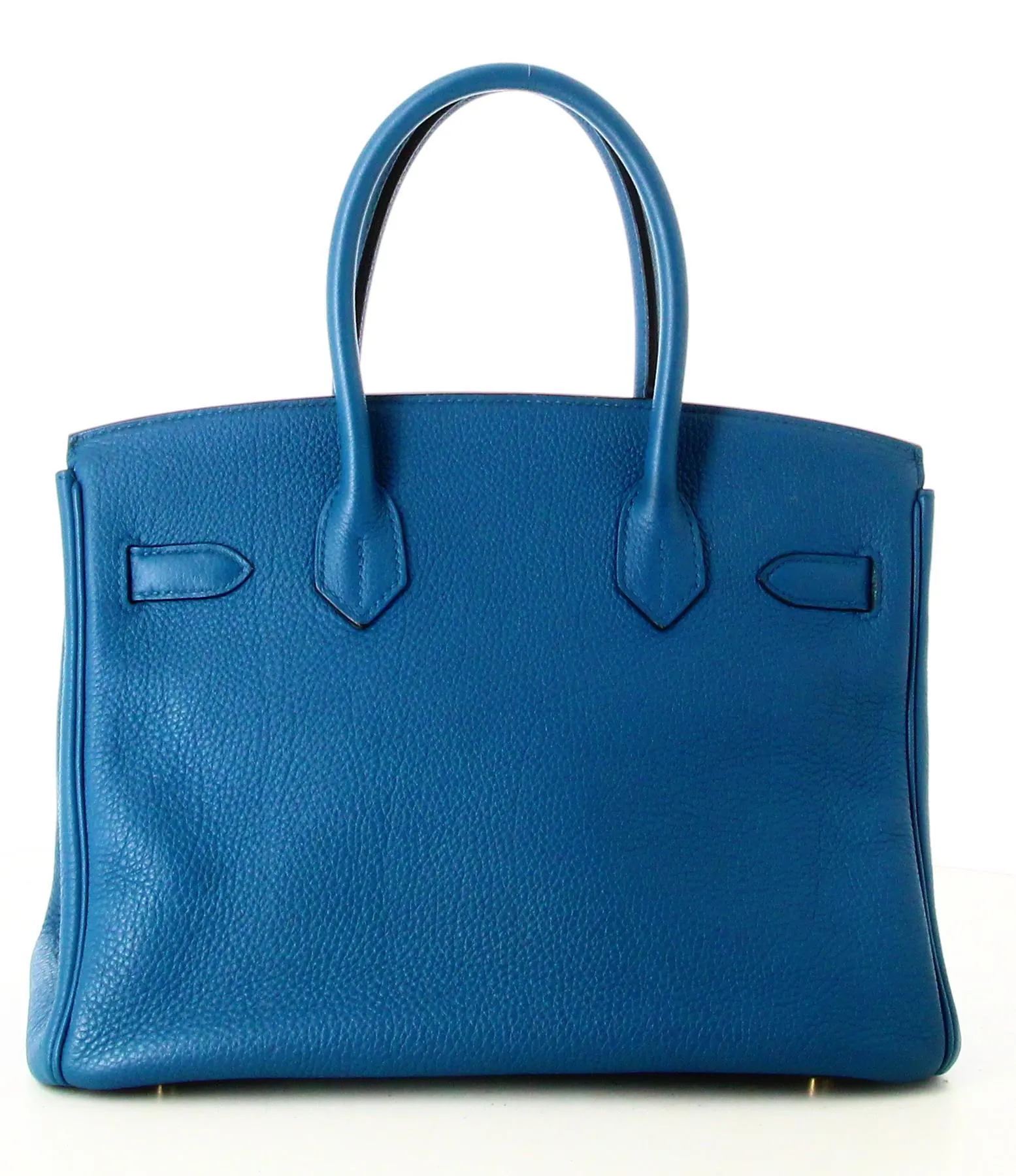 2023 Birkin Handbag 30 Hermes Blue Grain Leather