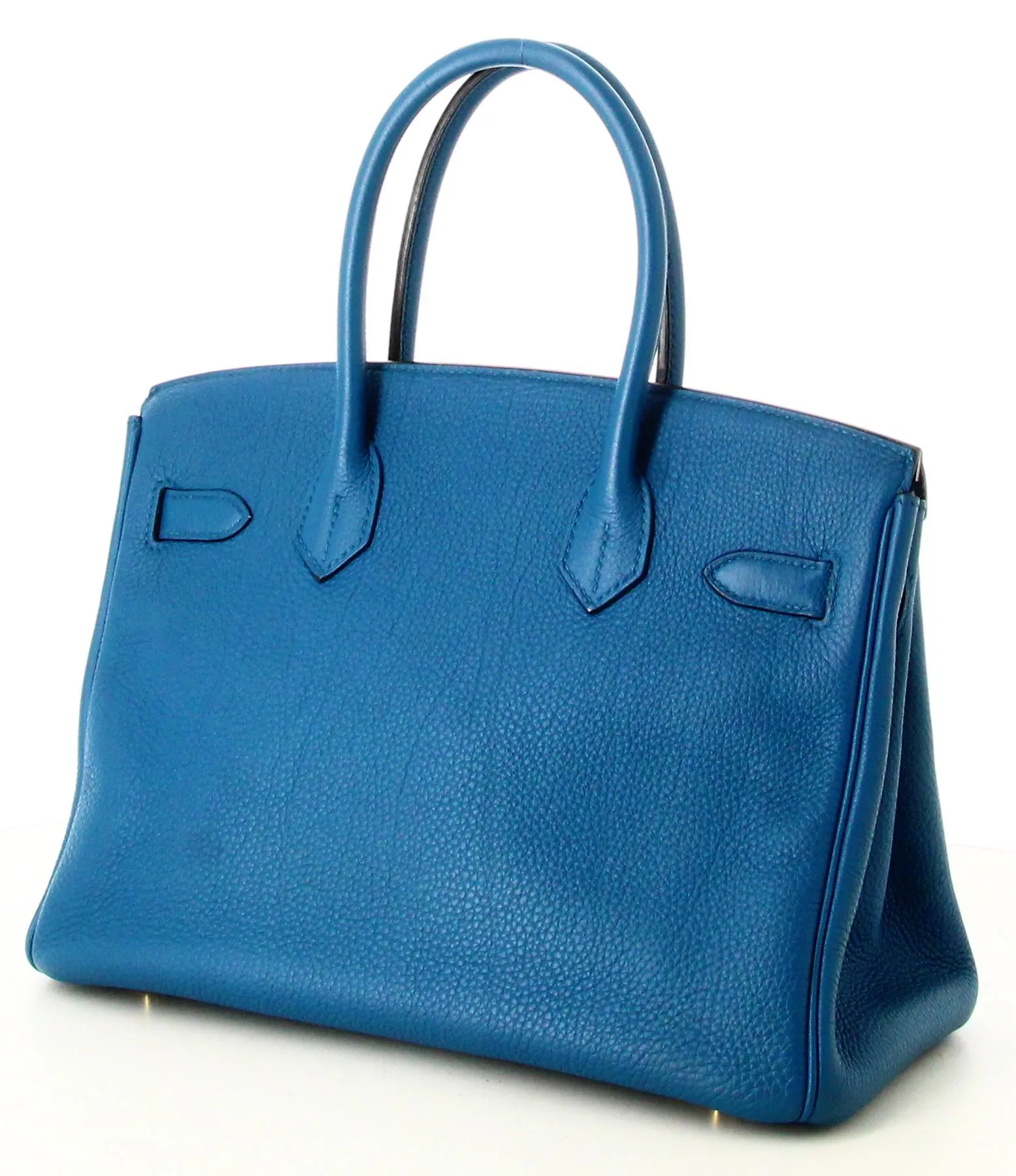 2023 Birkin Handbag 30 Hermes Blue Grain Leather