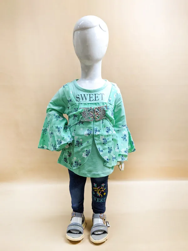 2Yr - 5Yrs Sweet Green Suit For Girls BG GS66