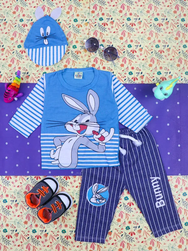 3Mth - 9Mth Bunny Blue Baba Suit For Newborns HG NBS105