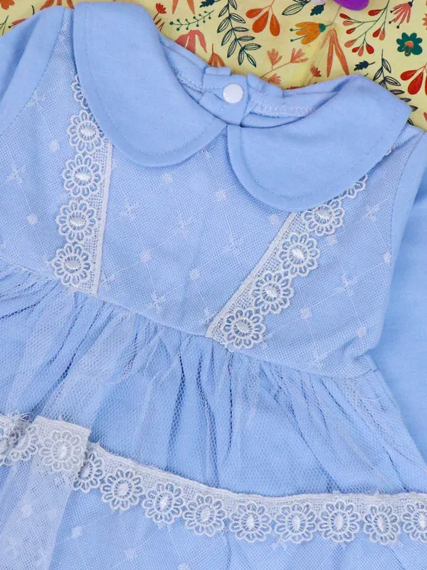 3Mth - 9Mth Flower Blue Baby Suit For Newborn NBS117