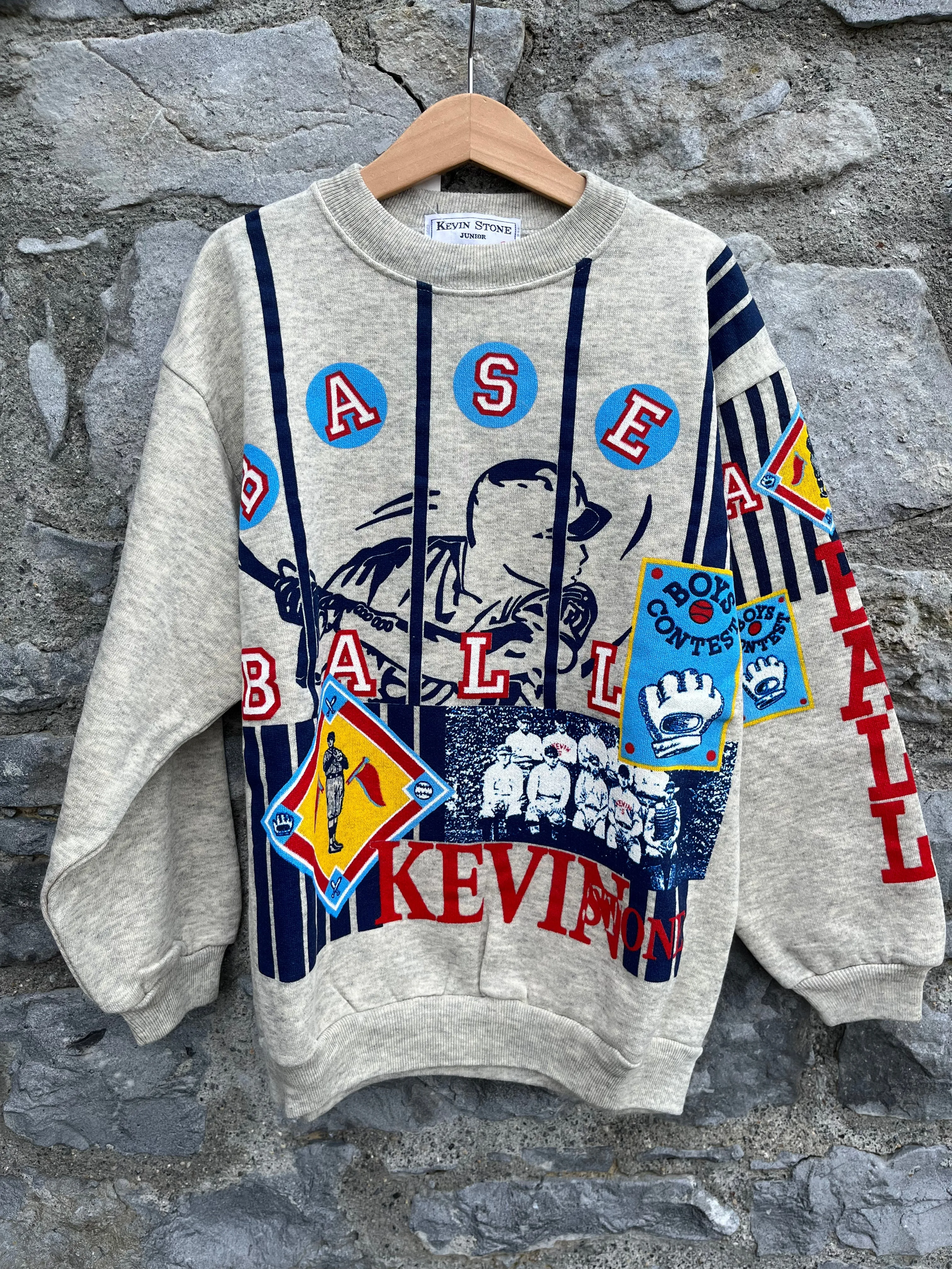 80s Baseball grey sweatshirt  9-10y (134-140cm)