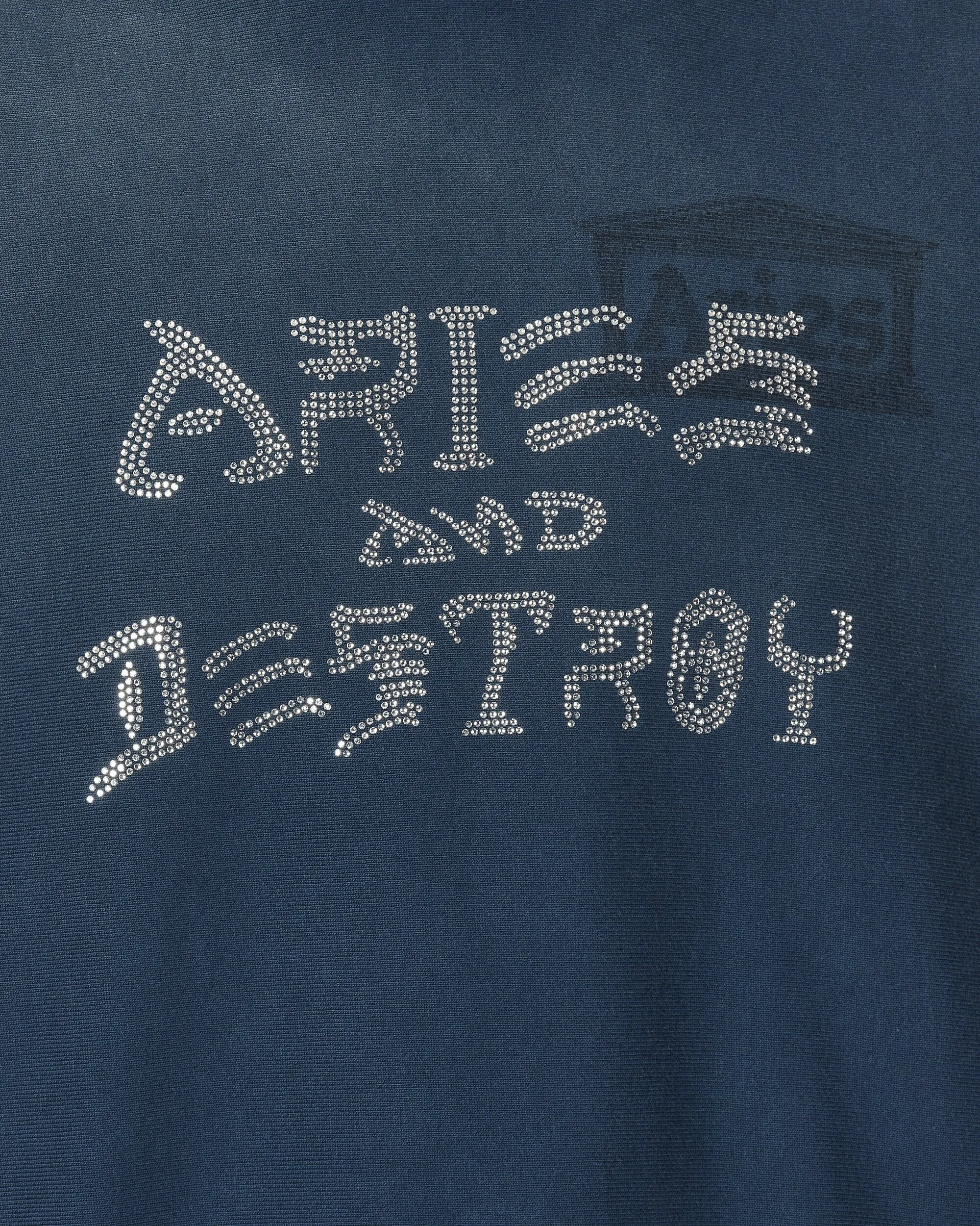 Aged Aries and Destroy Diamante Crewneck Sweatshirt Navy