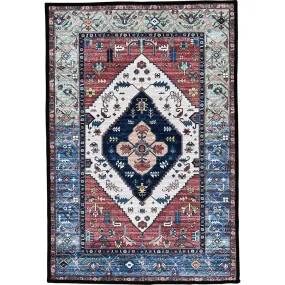 Ahead Tribal Persian Drum Rug Red/Blue