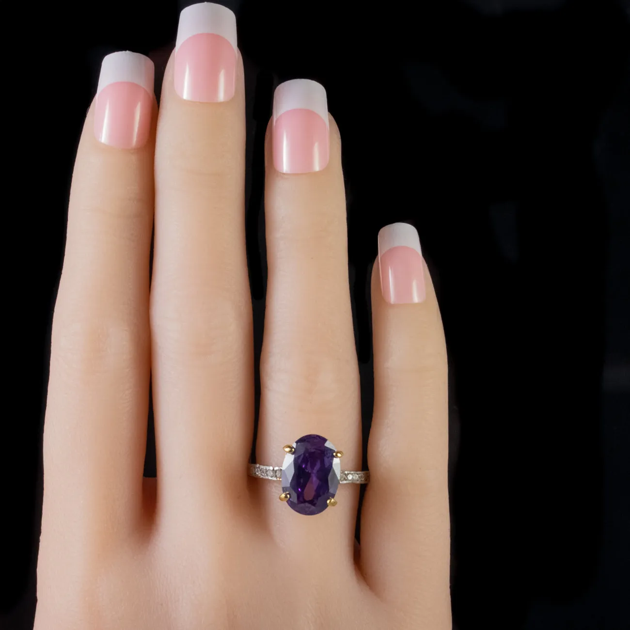 Amethyst Paste Ring 18Ct Gold Silver