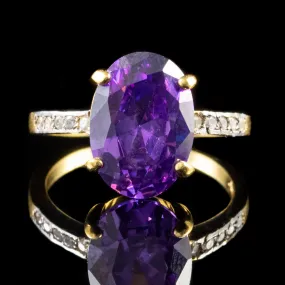 Amethyst Paste Ring 18Ct Gold Silver