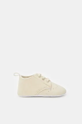 Baby Beige High-Top Pram Shoes