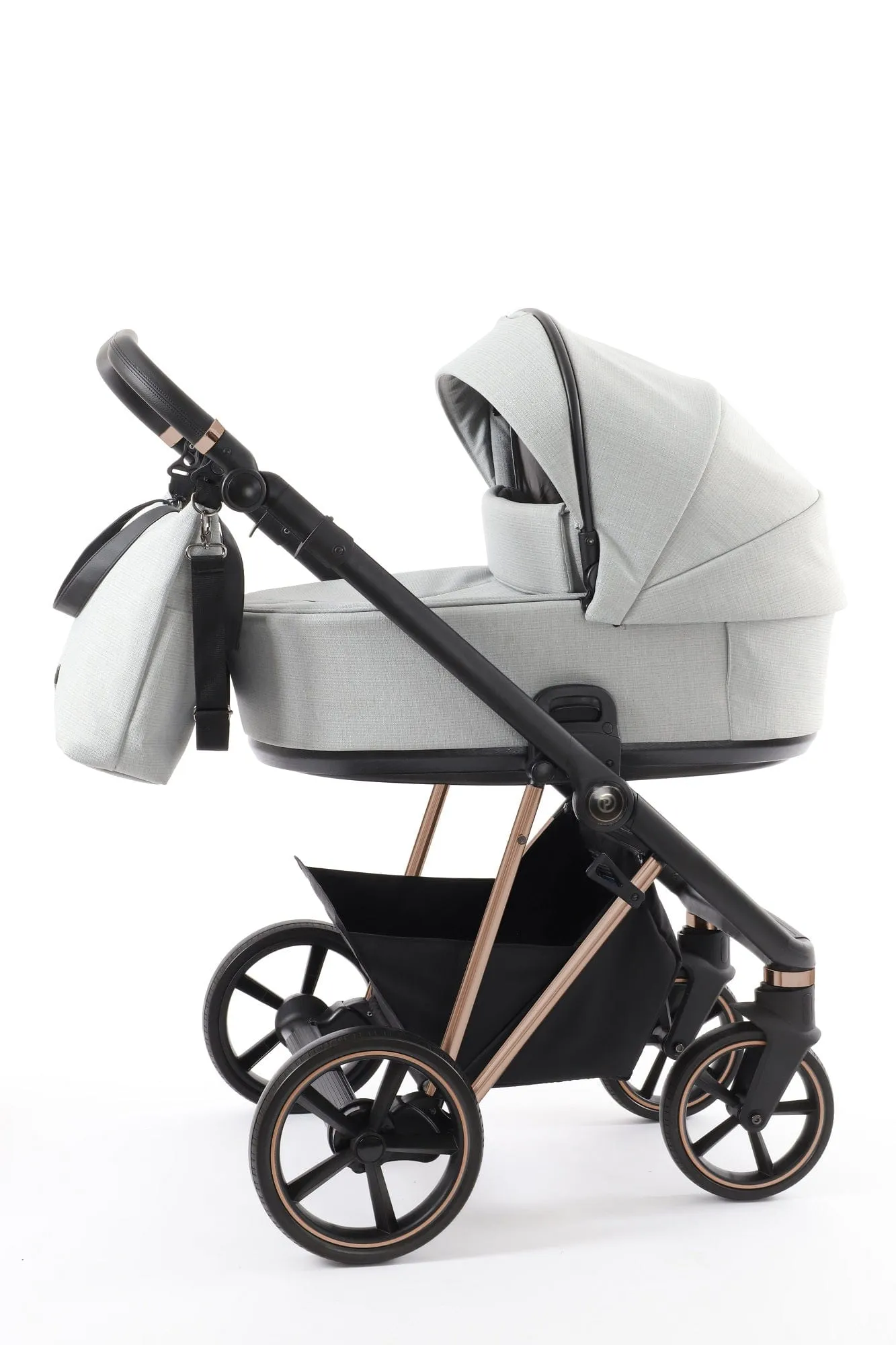 BabyStyle Prestige Vogue Pushchair - Flint / Gold Frame / Black Leather