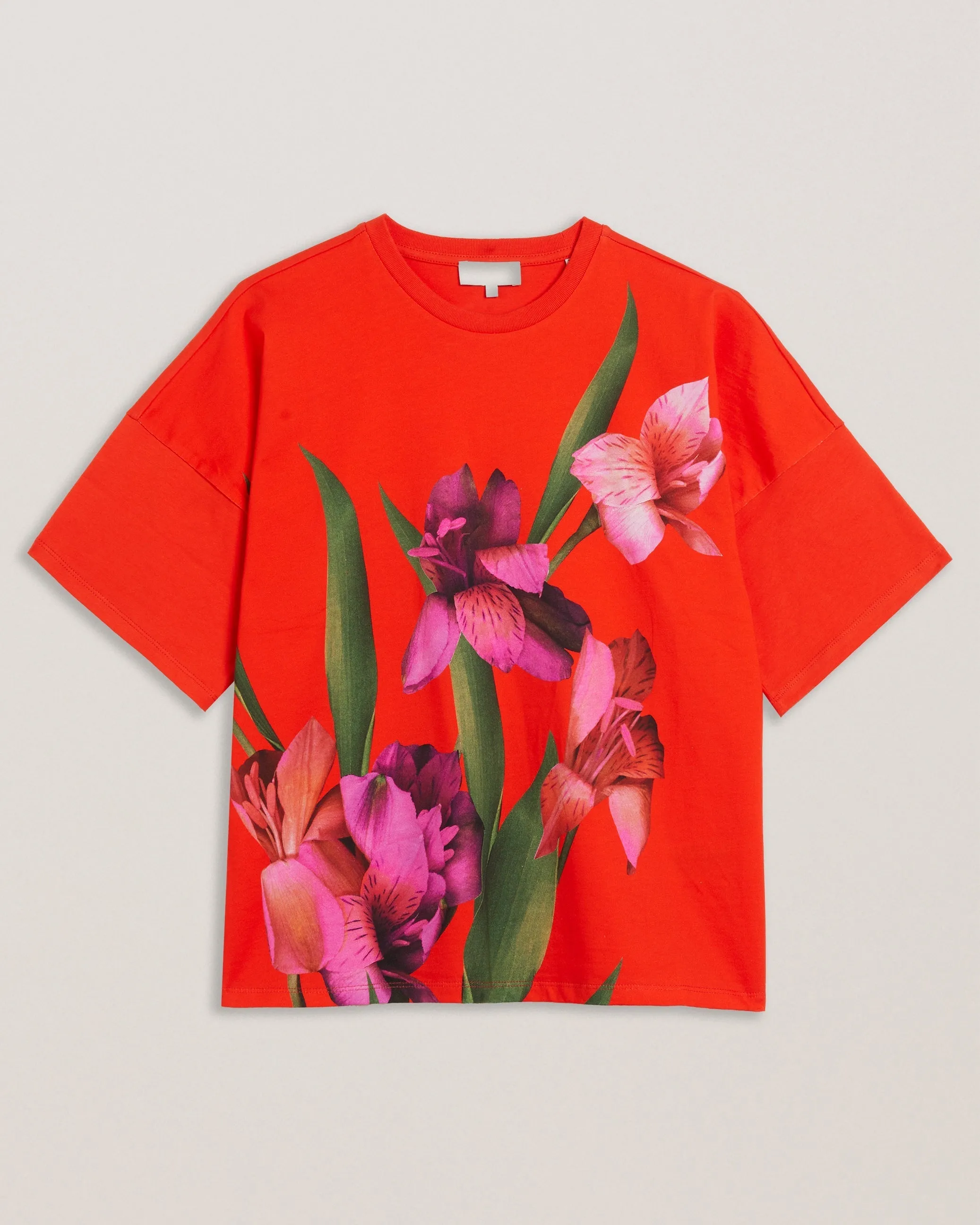 Besalu Printed Boxy Tee Brt-Red