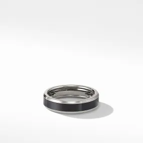 Beveled Band Ring in Grey Titanium with Black Titanium\, 6mm