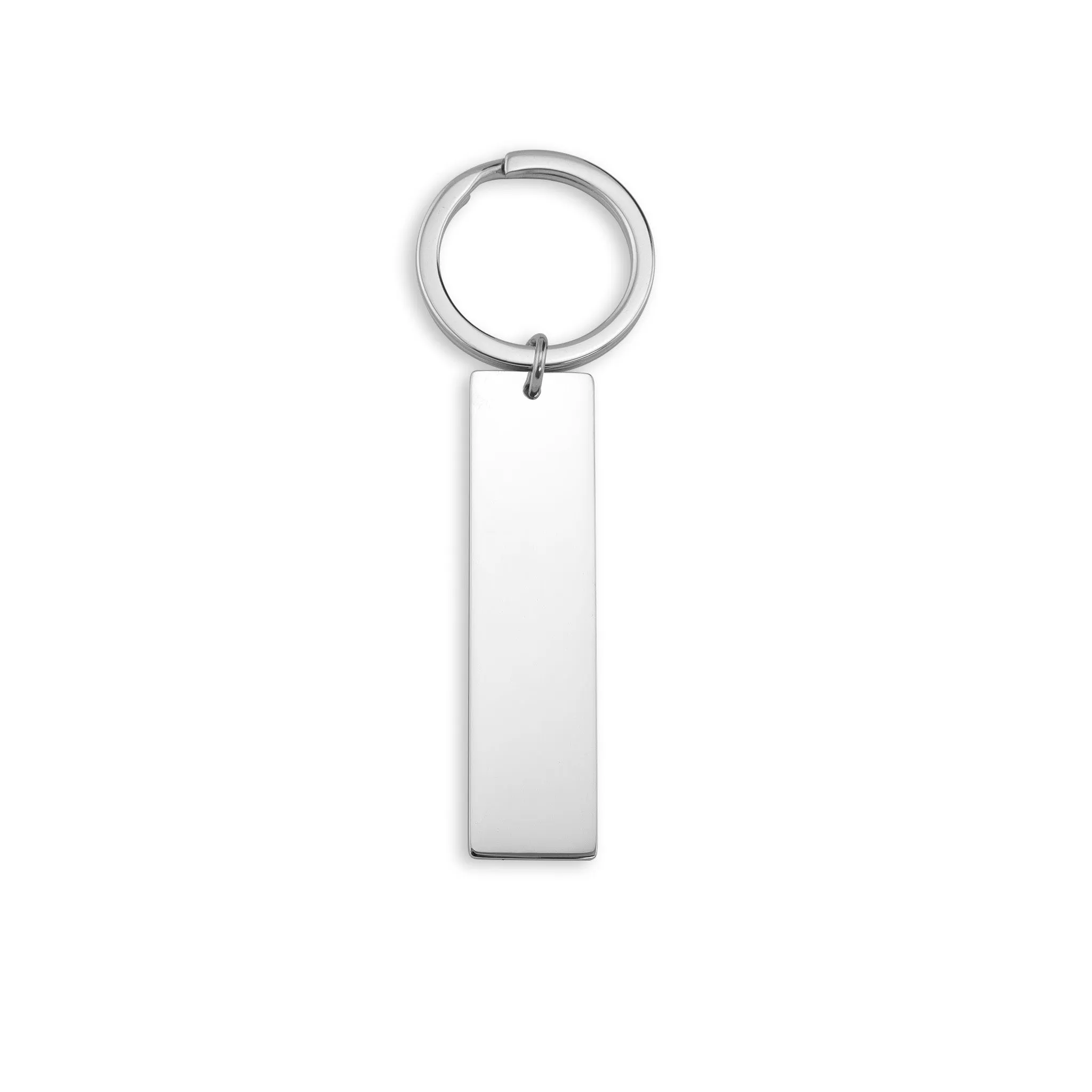 Blank Polished Stainless Steel Bar Keychain Pendant / SBB0139