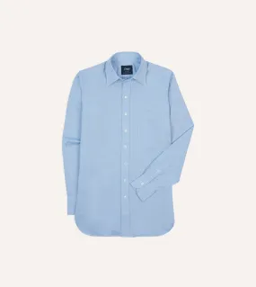 Blue Pinpoint Oxford Cotton Cloth Long Point Collar Shirt