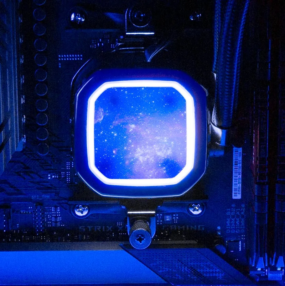 Blue Space AIO Cover for Corsair RGB Hydro Platinum and Pro Series (H100i, H115i, H150i, H100X, XT, X, SE, H60)