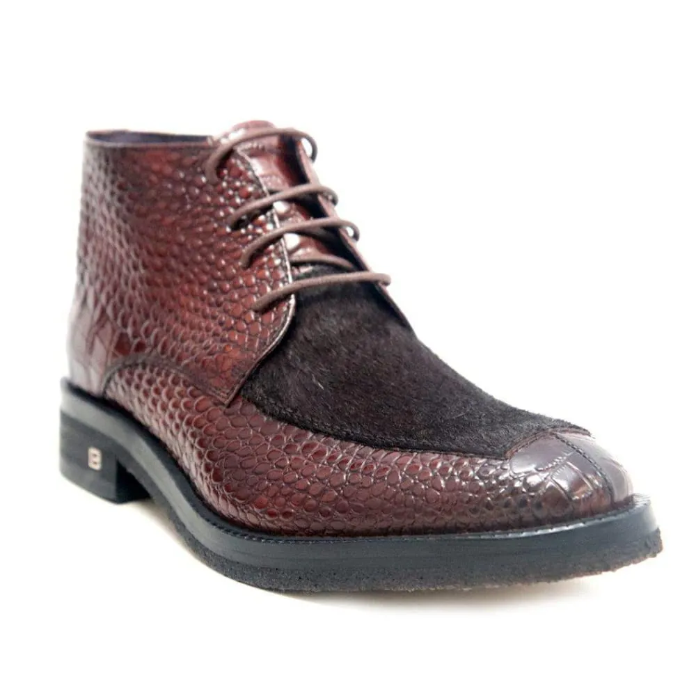 British Walkers Unique Men's Leather and Pony Skin High Top Boots