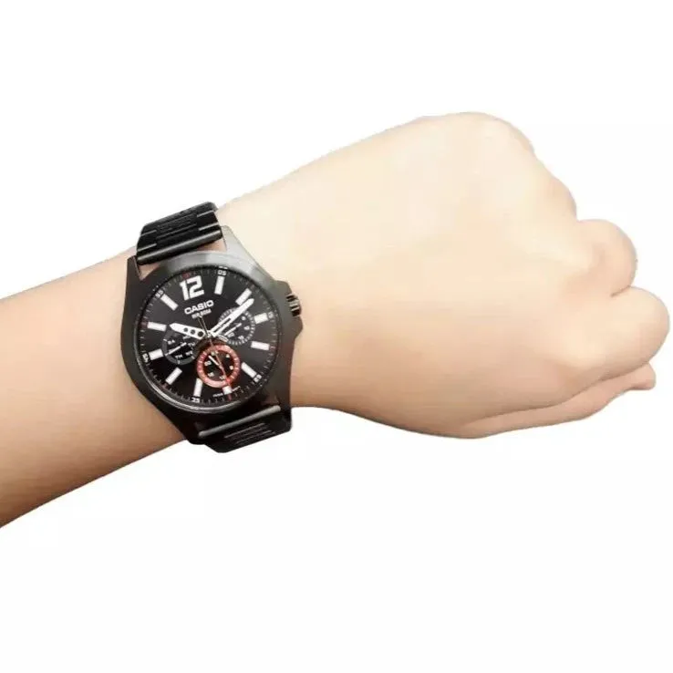 Casio Minimalist Black Dial Stainless Steel Watch  | MTP-E350B-1BVDF