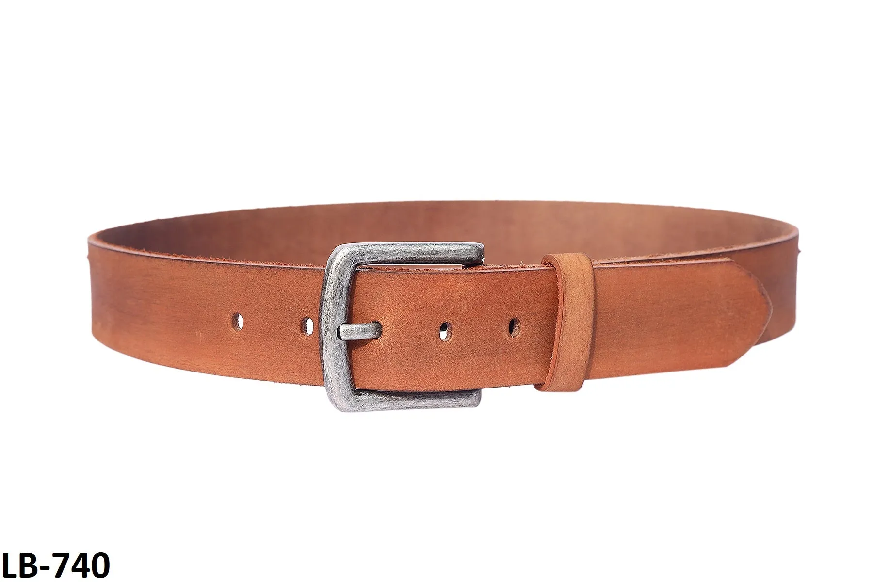 Celtic Premium Light Brown Leather Belt With Silver Buckle, Art: LB-740