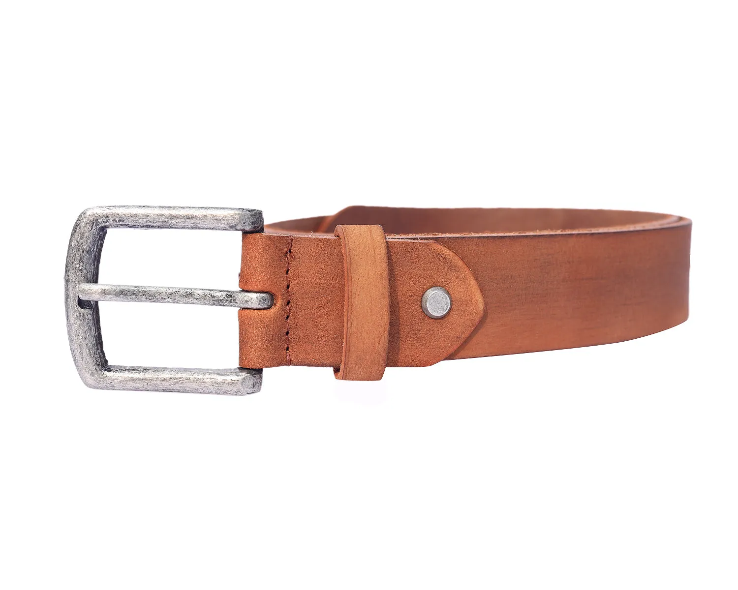 Celtic Premium Light Brown Leather Belt With Silver Buckle, Art: LB-740