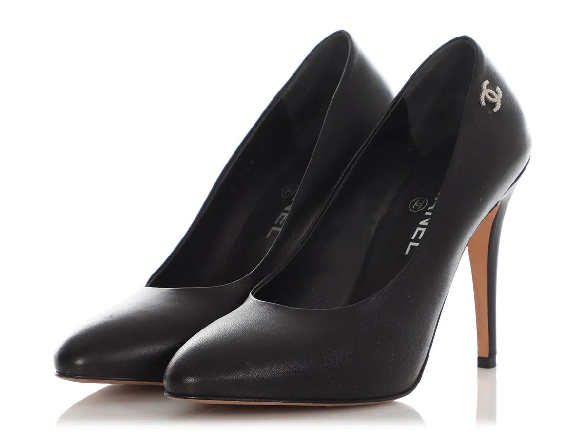 Chanel Black Leather Pumps