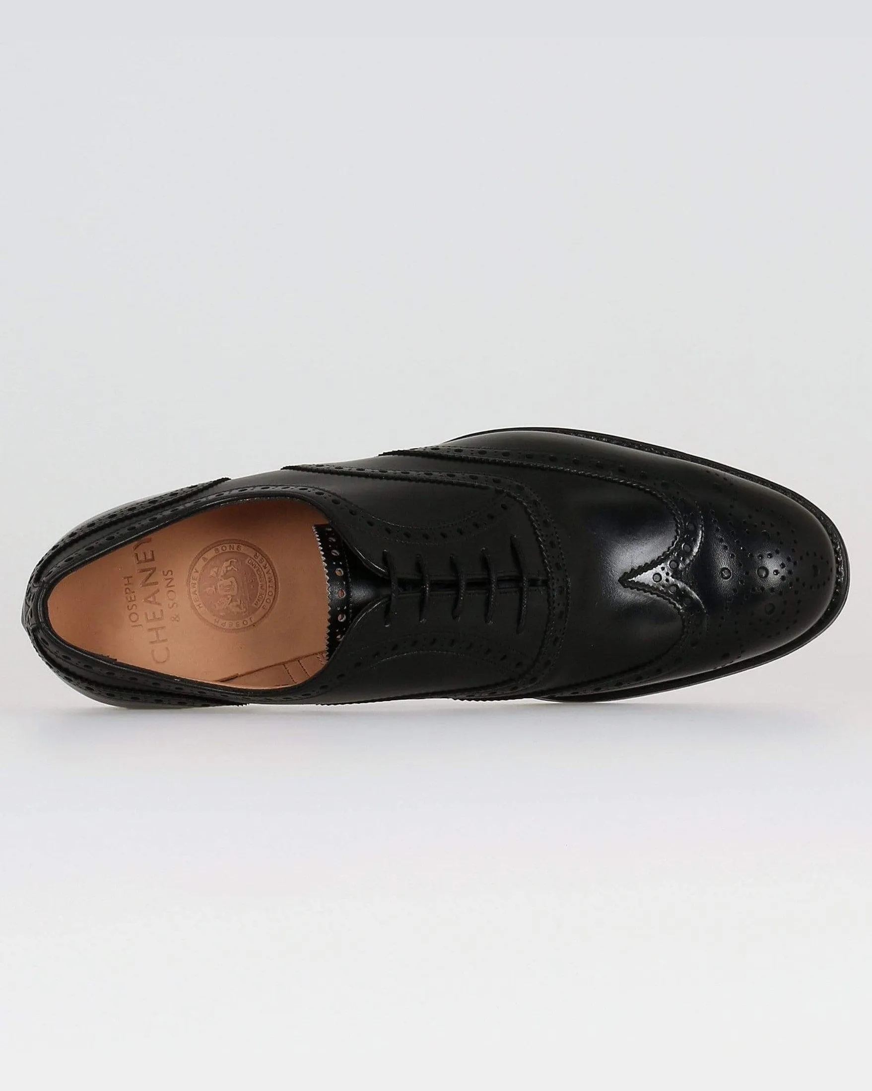 Cheaney Arthur III Oxford Brogue - Black Calf Leather