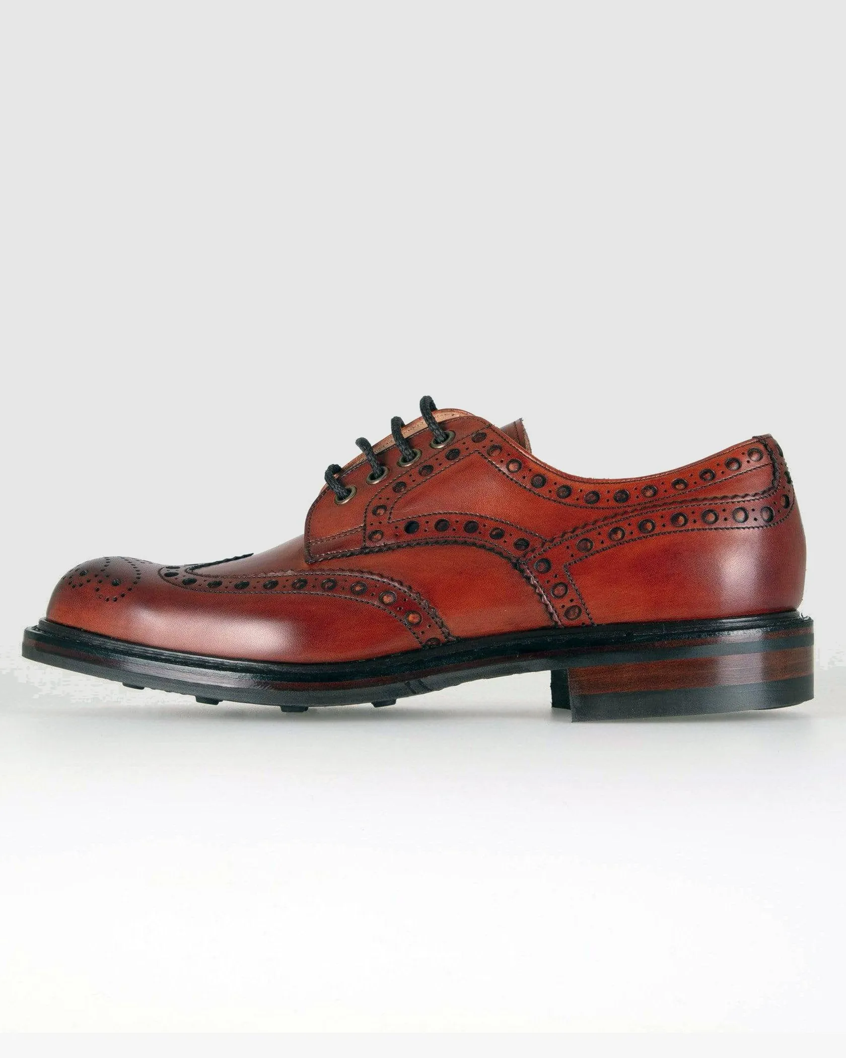 Cheaney Avon R Wingcap Derby Brogue - Dark Leaf Calf Leather / Dainite Rubber Sole