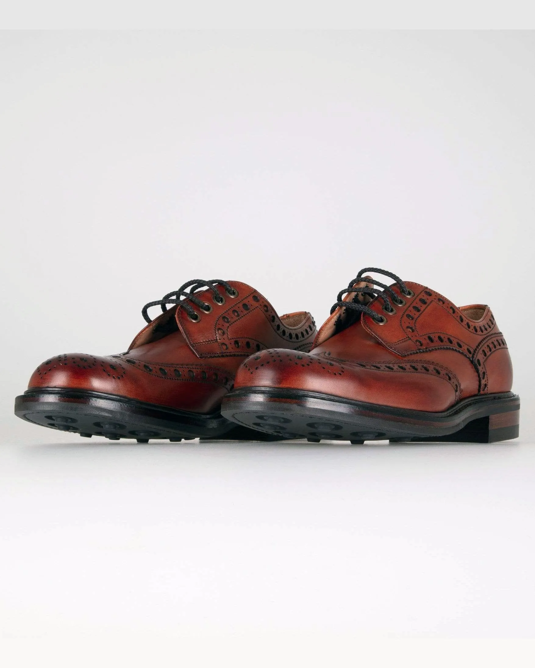 Cheaney Avon R Wingcap Derby Brogue - Dark Leaf Calf Leather / Dainite Rubber Sole