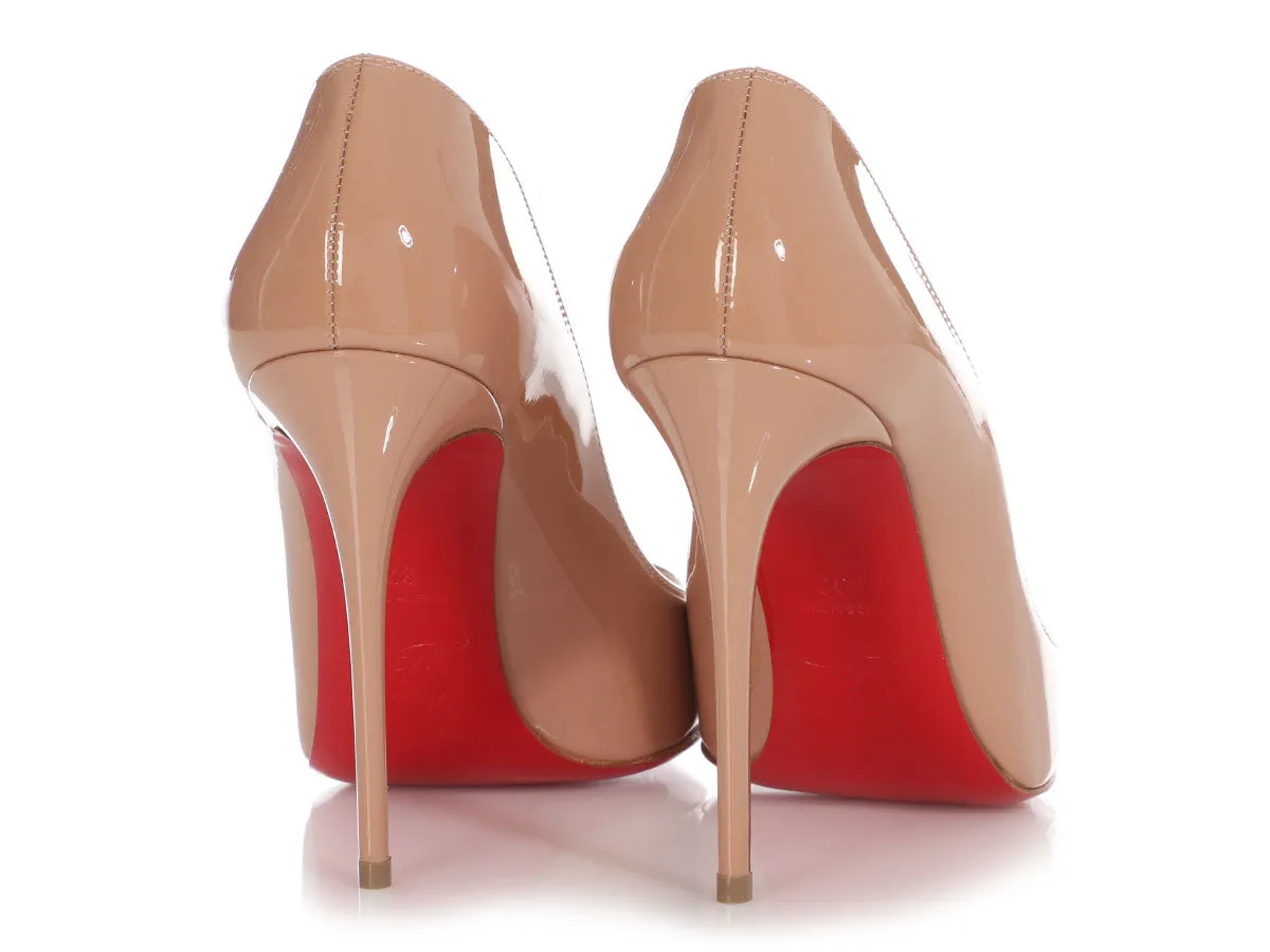 Christian Louboutin Nude Patent Iriza 100 Pumps