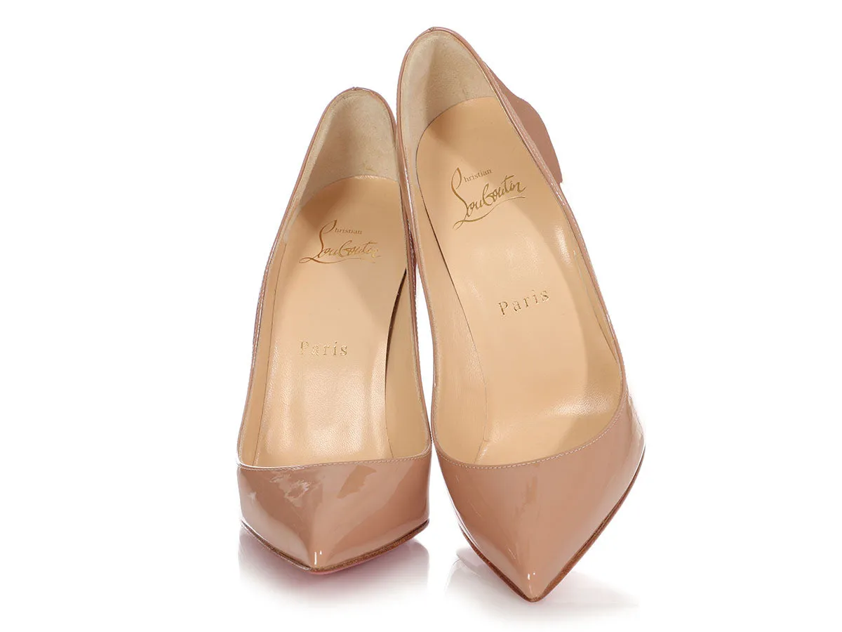 Christian Louboutin Nude Patent Iriza 100 Pumps