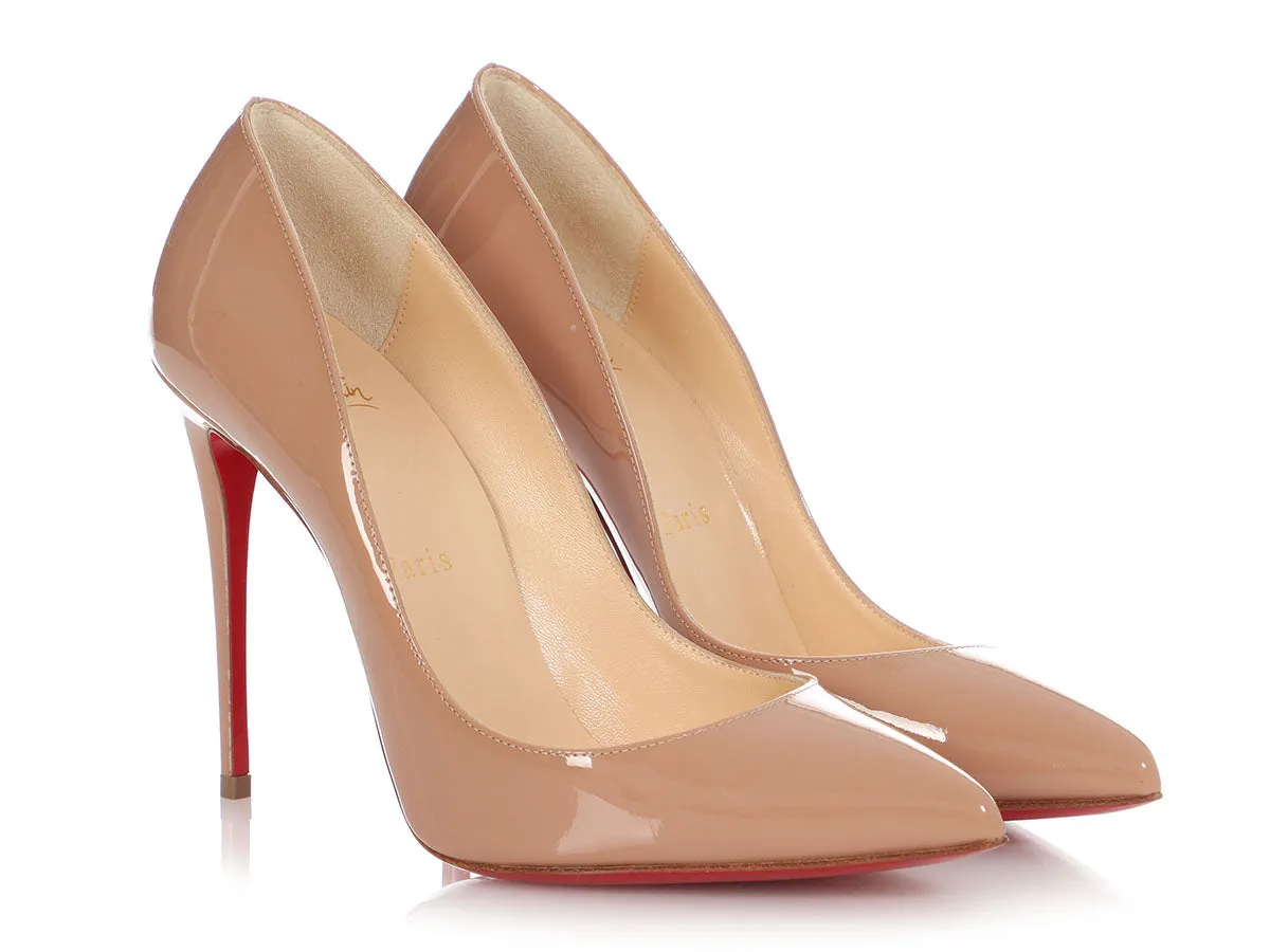 Christian Louboutin Nude Patent Iriza 100 Pumps