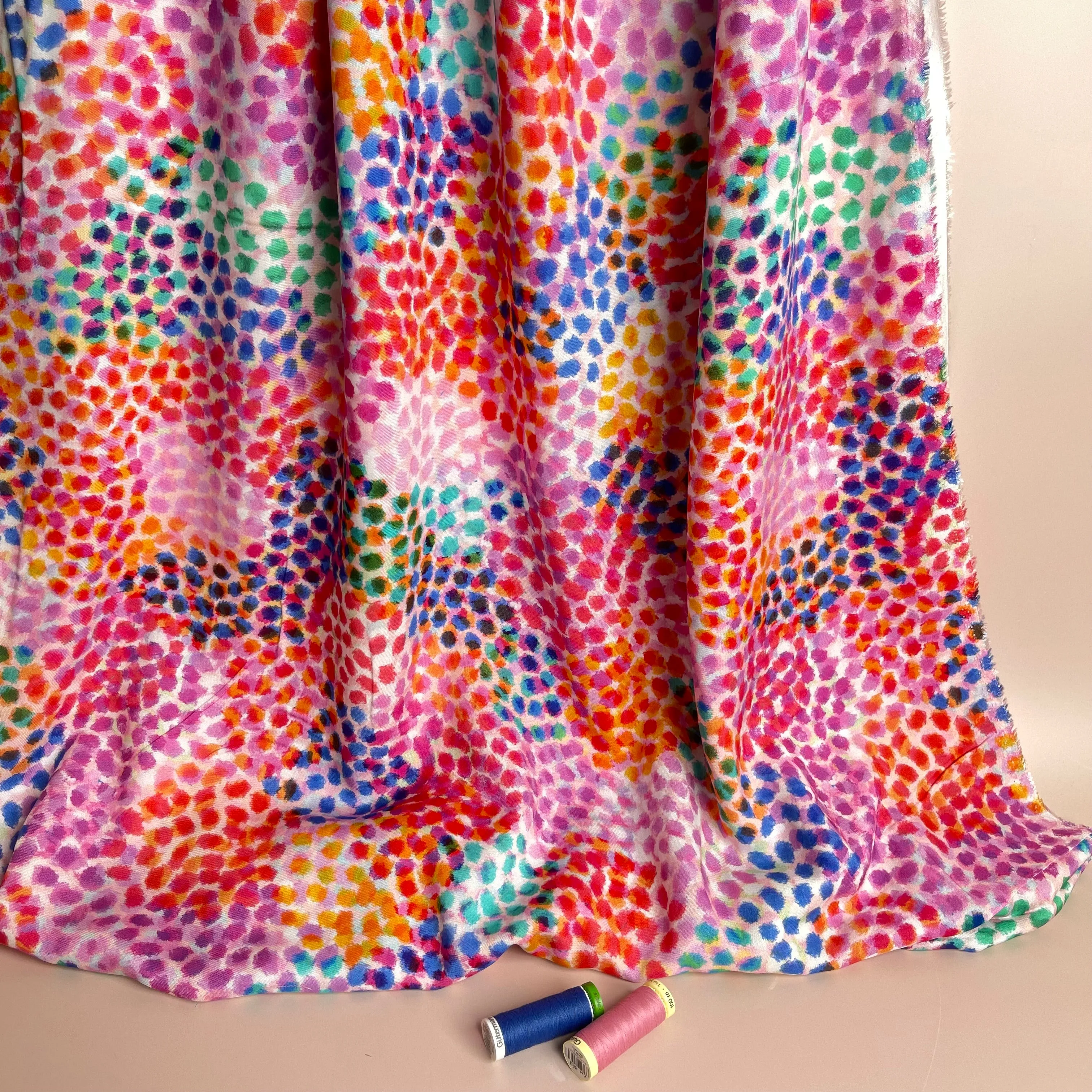 Chroma Rose Cheetah Rayon Fabric