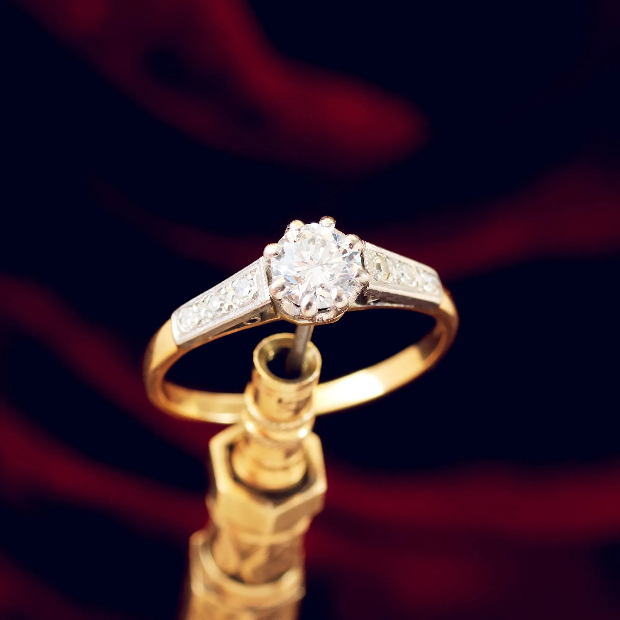 Classic Vintage Diamond Solitaire Engagement Ring