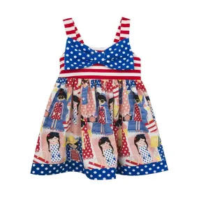 COUNTING DAISIES Girl's Dress, Red, White and Blue Multi,Summer Print, Sz 5, NWT