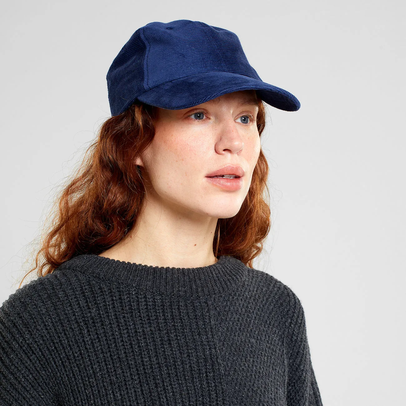 DEDICATED Slussen corduroy soft cap navy unisex