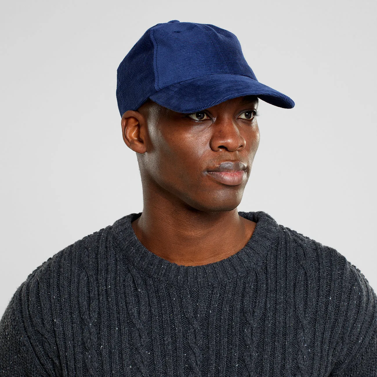 DEDICATED Slussen corduroy soft cap navy unisex