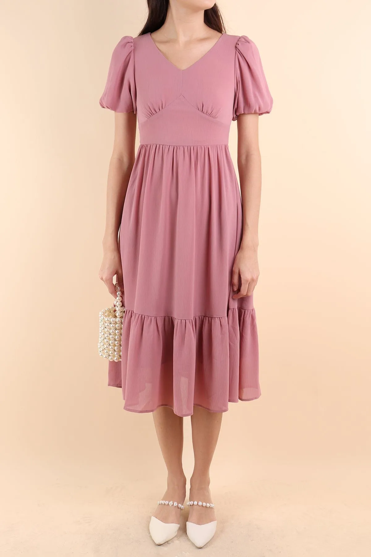 DIANA MIDI DRESS IN ROSE