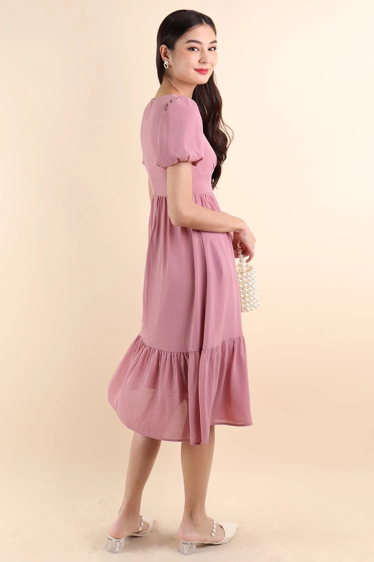 DIANA MIDI DRESS IN ROSE