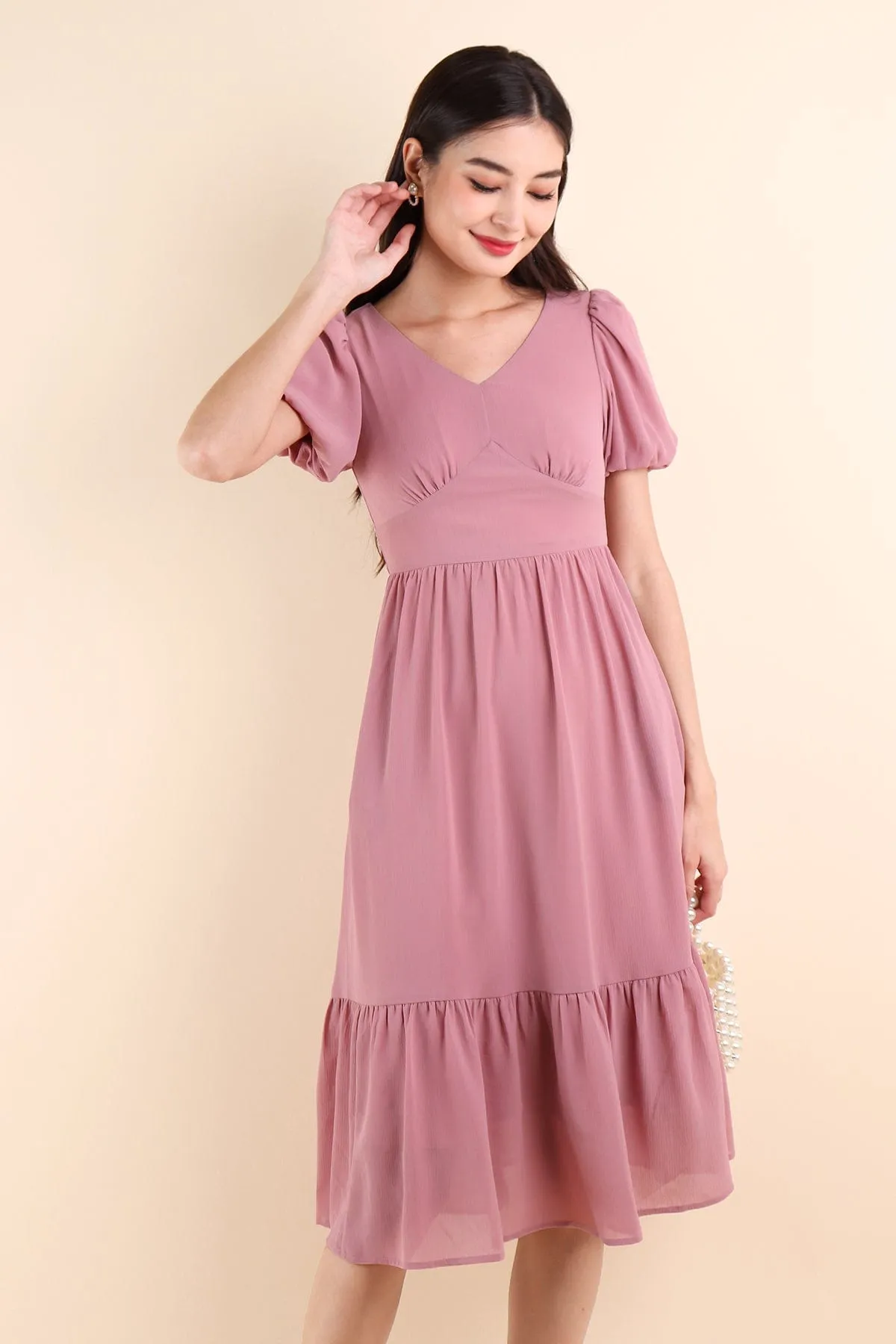 DIANA MIDI DRESS IN ROSE