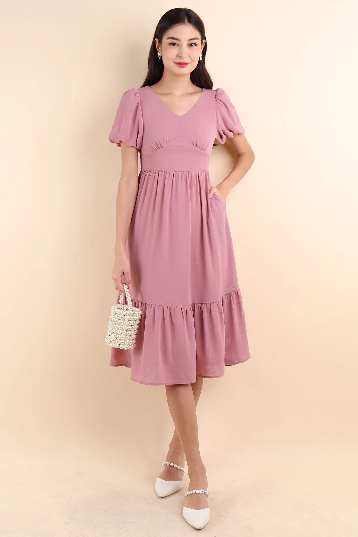 DIANA MIDI DRESS IN ROSE