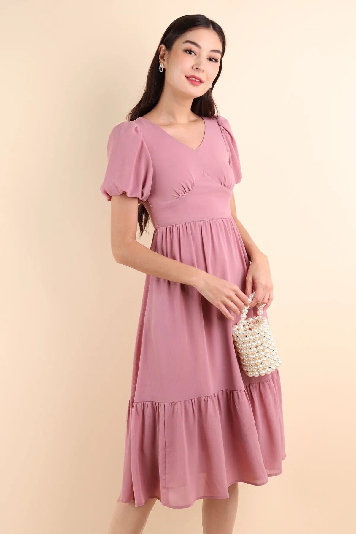 DIANA MIDI DRESS IN ROSE