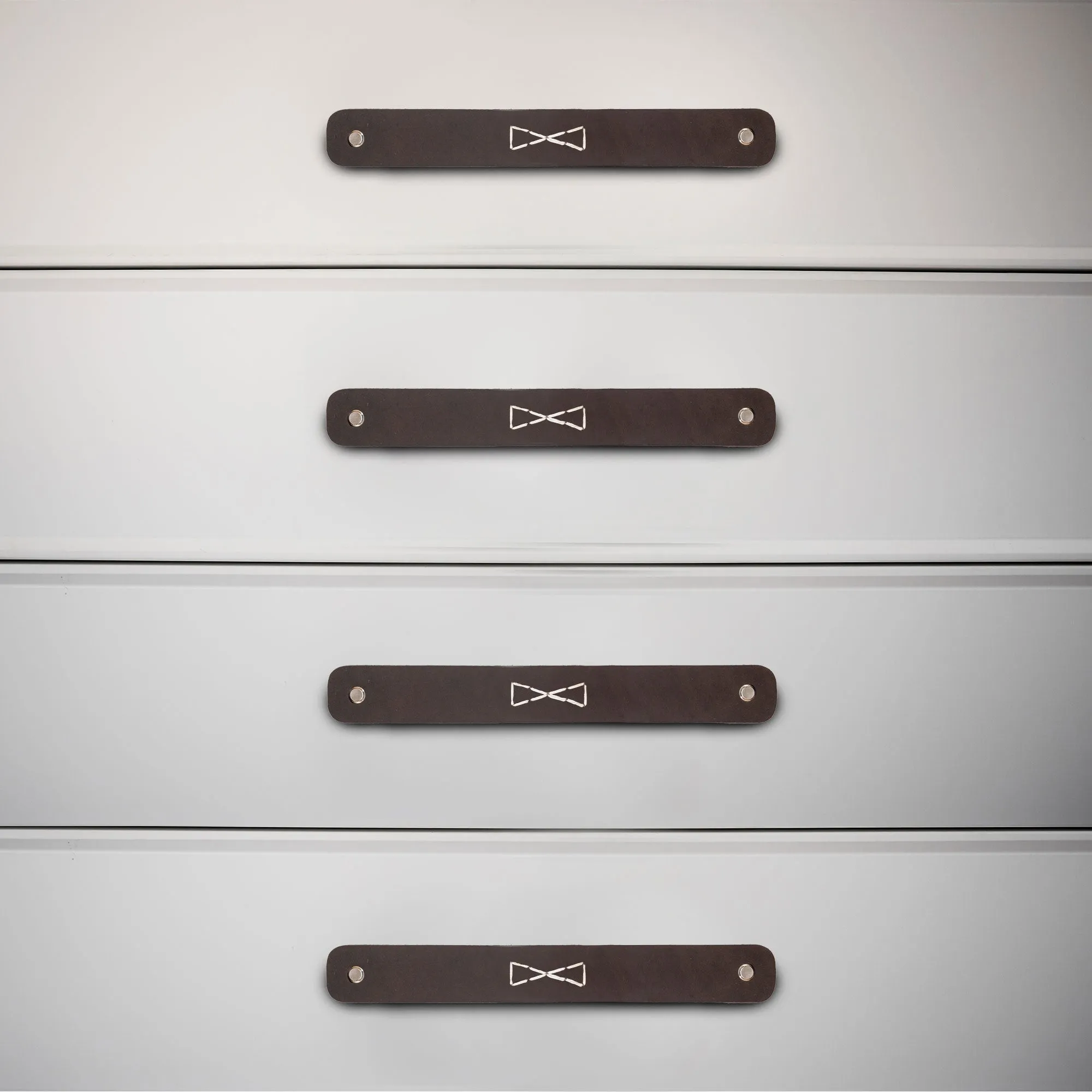 Drawer Handles (4 Pack) with Bowtie Stitching Design