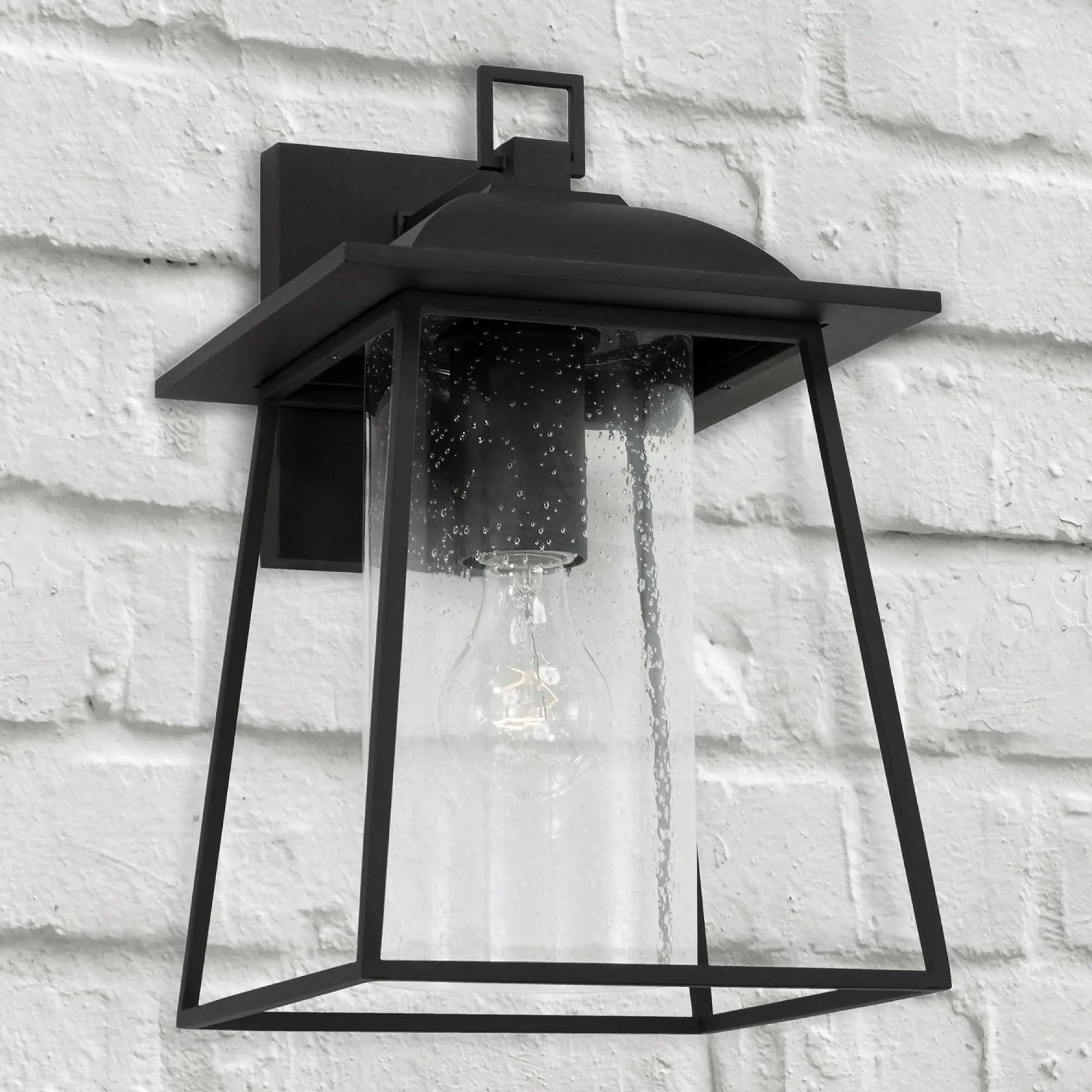 Durham - 13" Coastal Outdoor Wall Lantern - Black