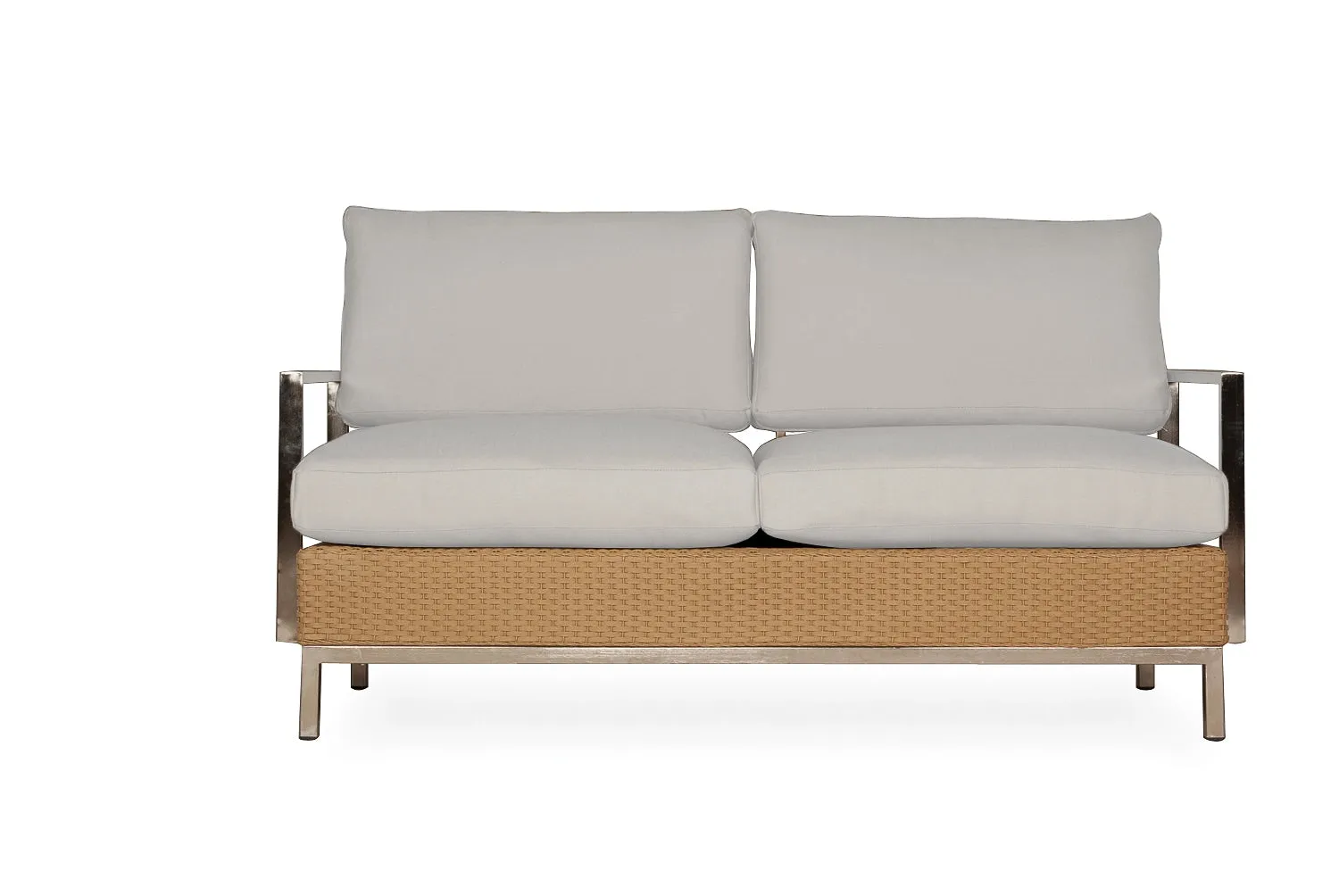 Elements Settee with Stainless Steel Arms and Back